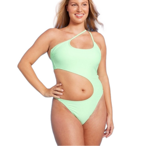 Mint Green One-Shoulder Swimsuit